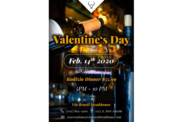 Via Brazil Steakhouse – Valentine's Day Dinner – Menus and pictures